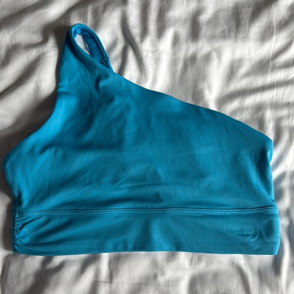 Athleta Blue One Shoulder Sports Bra